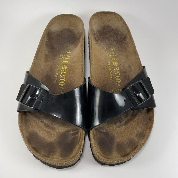 Birkenstock Madrid Slide Sandals Womens Size 41 US 10-10.5 Black Patent Leather - Picture 10 of 10
